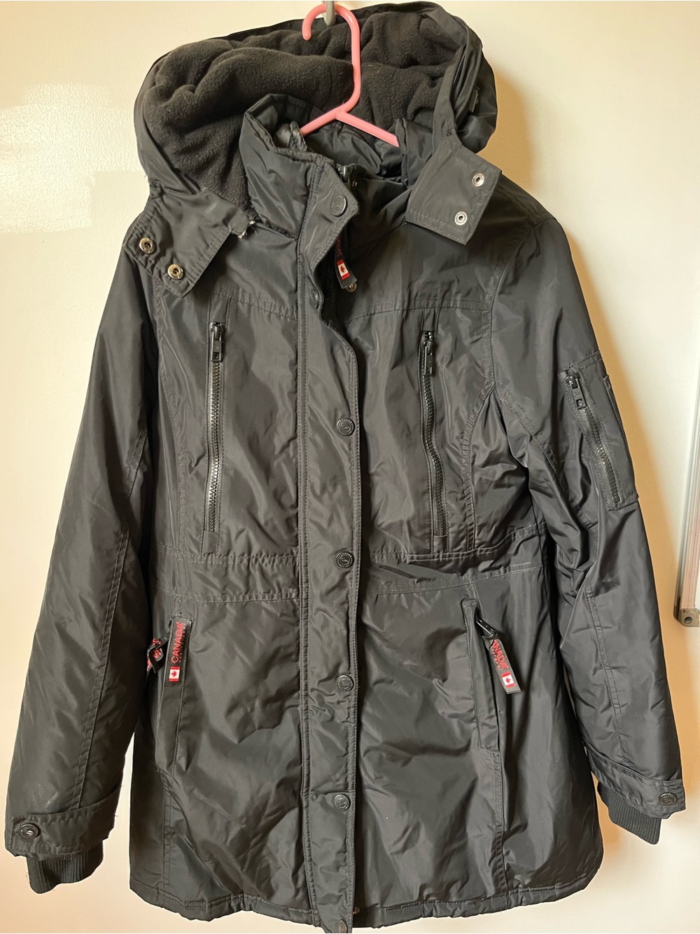 Women's Black Hooded Winter Parka Jacket CANADA WeatherGear